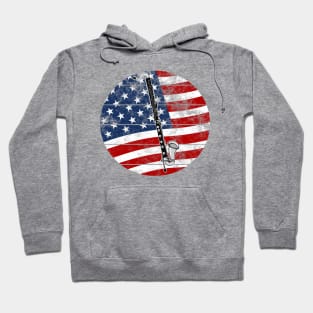 Bass Clarinet USA Flag Clarinetist Musician 4th July Hoodie